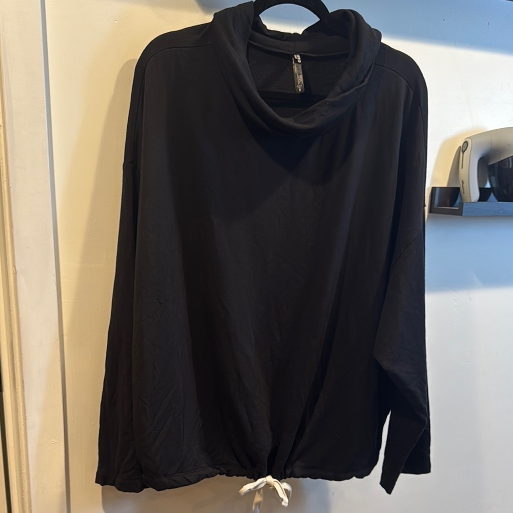 Black Cowl Neck Long Sleeve Top
